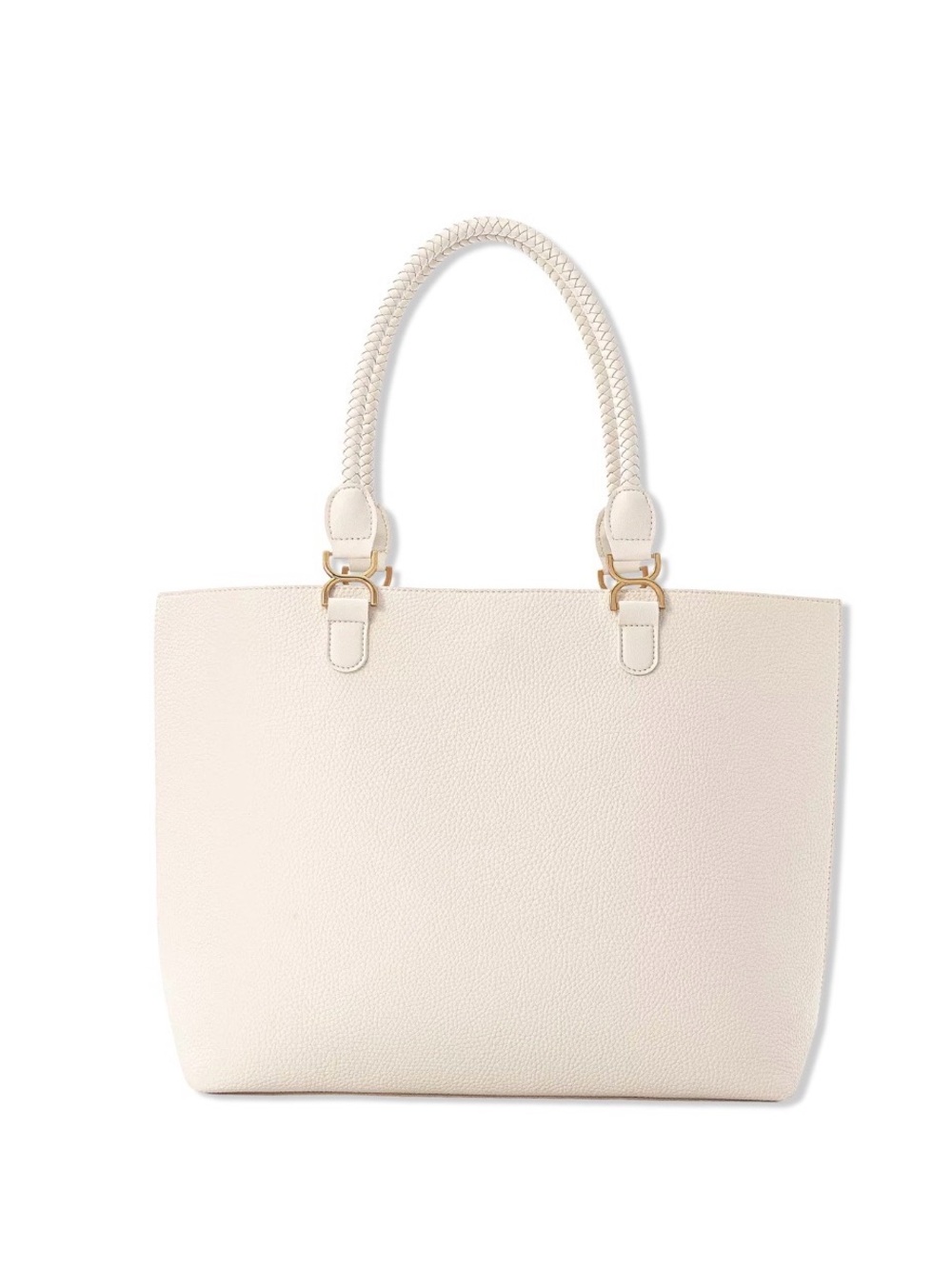 Cream Braided-Handle Tote